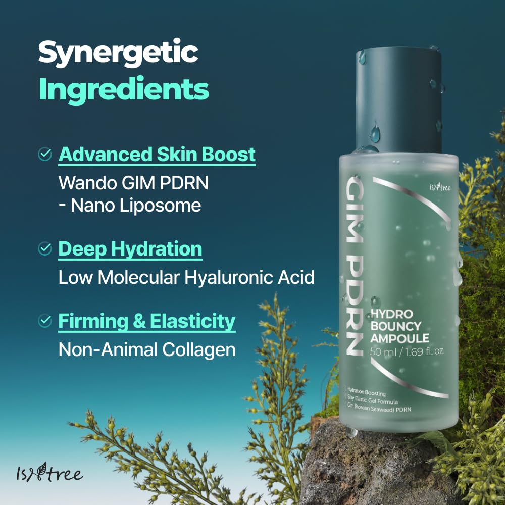 ISNTREE Seaweed PDRN Bouncy Ampoule 50ml, GIM Next-Generation Botanical PDRN Serum, Moisturizing and Hydrating
