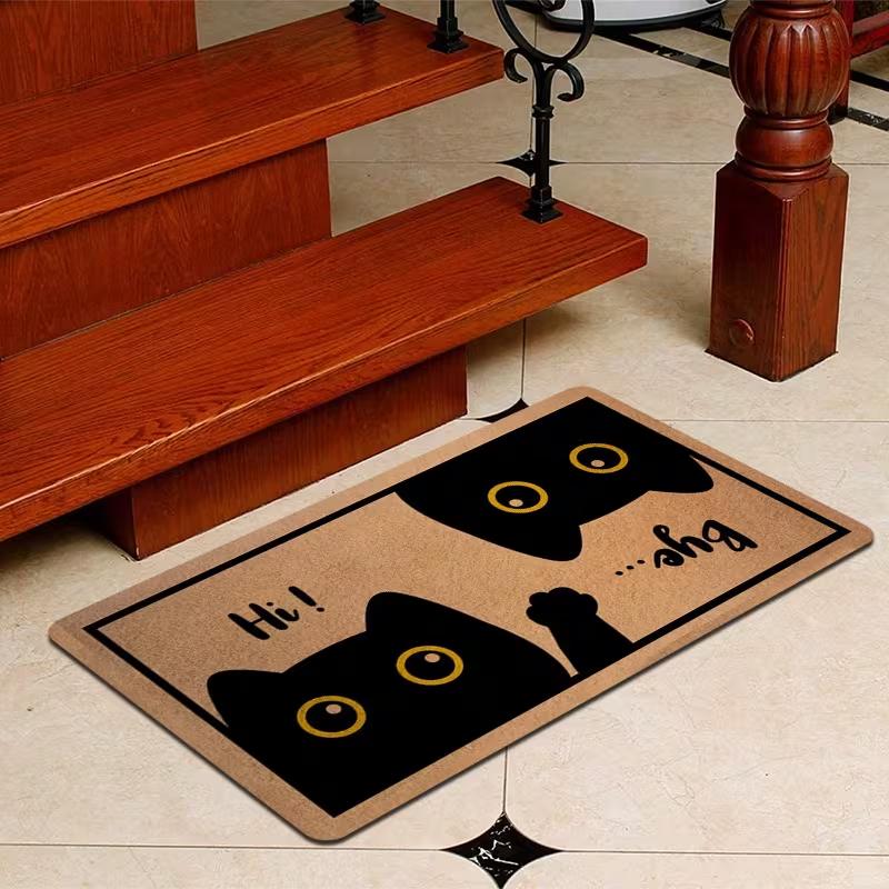 Cat Print Doormat Non-Slip Entrance Doormat Home Decor Carpet for Living Room Rugs Bathroom Floor Rug