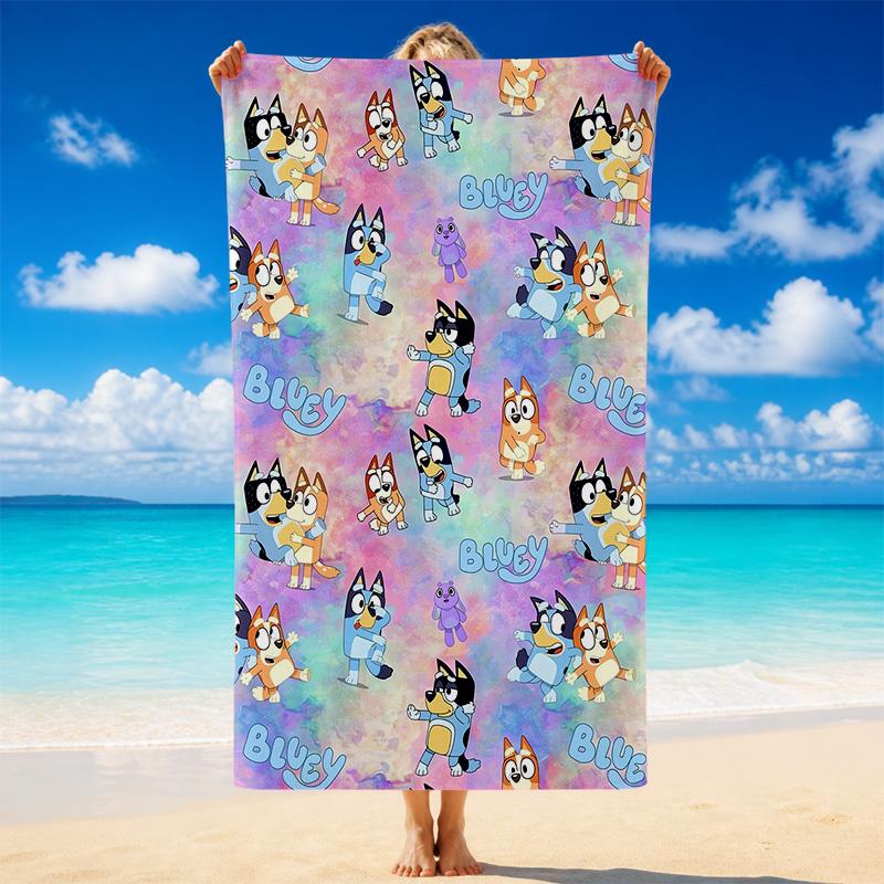 Bluey Quick Dry Microfiber Beach Towel Soft Absorbent Sand Resistant Towel For Beach Pool Travel Summer