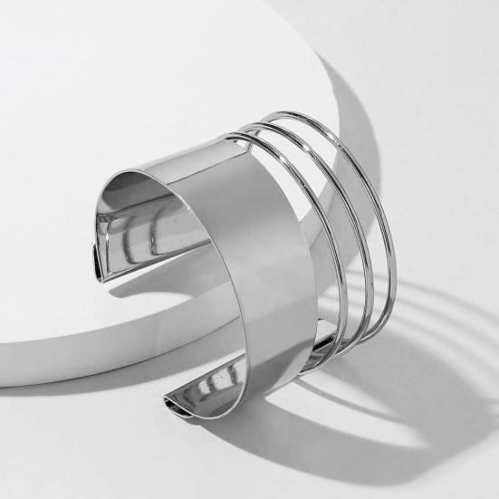 Модный многослойный полый дизайн, браслет в стиле панк, металлический браслет с открытием, регулируемый женский браслет, ювелирное изделие, подарок