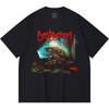 Хлопковая футболка плотностью 230 г/м² 100% Хлопок Heavy Metal Футболка с принтом рок-группы Популярная музыка Унисекс Тяжелая хлопковая футболка