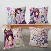 Мультяшная подушка Nekopara Аниме подушка Подушка для дивана кровати Наволочка для изголовья Подушка-чехол 45x45 см Мода