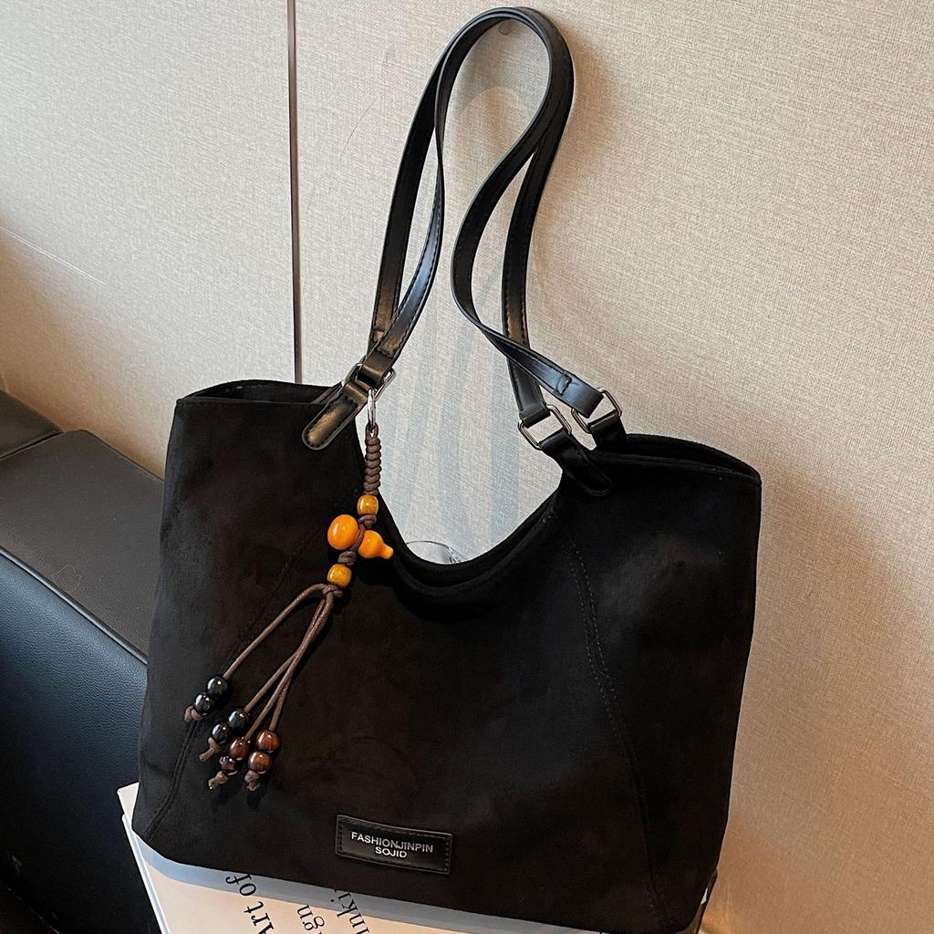 Повседневная замшевая сумка большой вместимости женская 2025 новая ретро сумка-мессенджер через плечо для поездок на работу, мягкая сумка-тоут