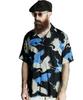 Schott X PJ X Pineapple Juice RAYON SHIRT CRANE Men's Rayon Shirt, Size 2XL, 010, Black, 782-5123018