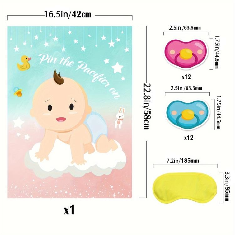 Игровой набор для празднования дня рождения, интерактивная игра с прикреплением, плакат для вечеринок по случаю дня рождения с раскрытием пола ребенка