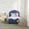 Children s Bed Frame with Headboard Police Blue 70 x 140 cm Velvet