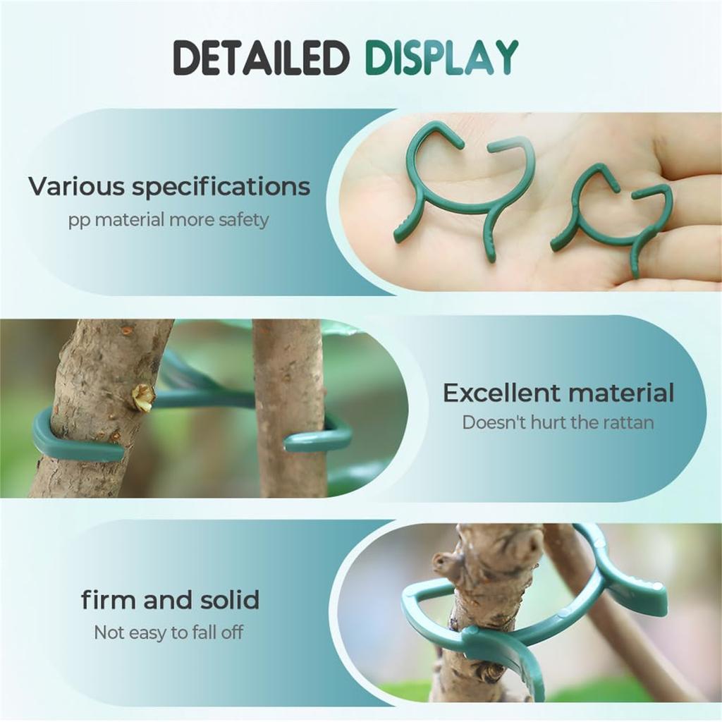 200 шт. Зажимы для подвязки садовых лоз Садовая бабочка-пряжка Пряжка для связки растений Распорка для томатов Садовый держатель для растений Инструмент