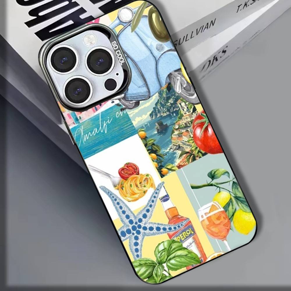 Чехол для телефона "Морской пейзаж с лимонами" для iPhone 16,15,14,13,12,11,8,7,Pro,Max,Plus,Mini,XS,SE, противоударный, матовый