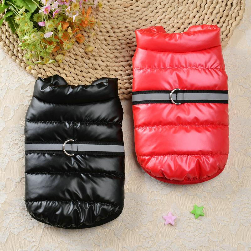 Термостеганый жилет для питомцев с отражающими полосами безопасности Зимняя одежда для собак кошек мелких пород Тедди бишон одежда