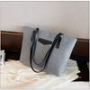 Shoulder Bag for Women Autumn and Winter Cotton Hemp Large Capacity Tote Bag Solid Versatile Shopping Commuter Handbag