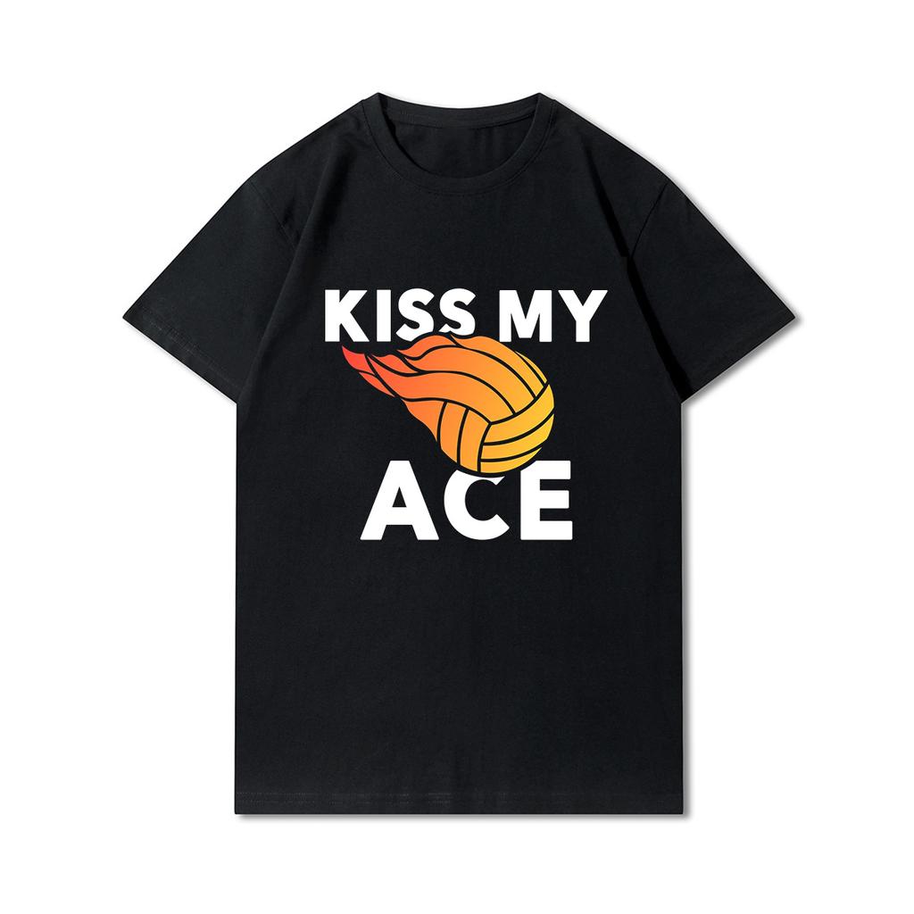 Plus Size Printed Men T Shirts O-Neck Volleyball Heartbeat Volleyball Player Short-Sleeves Tops