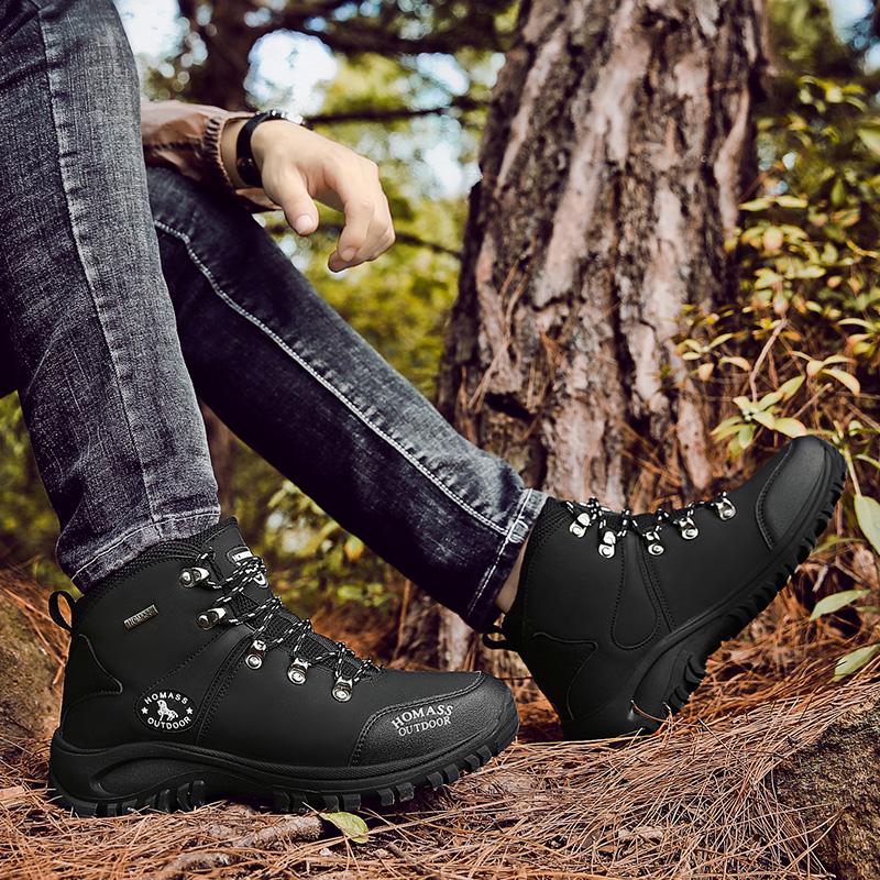 New Arrival Men's High-top Waterproof Non-slip Large Size Outdoor Hiking Boots Durable Anti-skid Trekking Boots for Outdoor Camping Size 38-46
