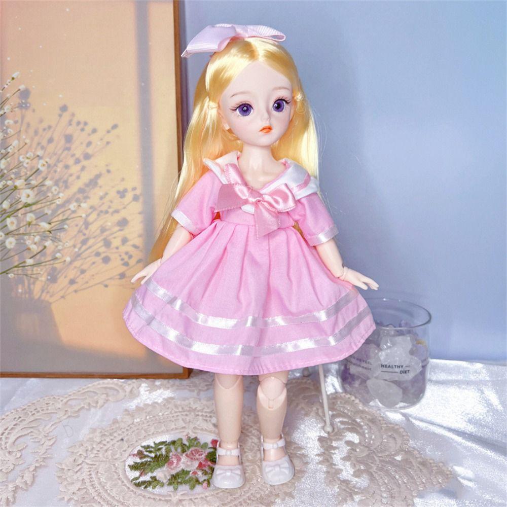 3D Eyes BJD Dolls with Clothes Removable Joints Doll Simulated Eye Hinge Doll Girls Gifts