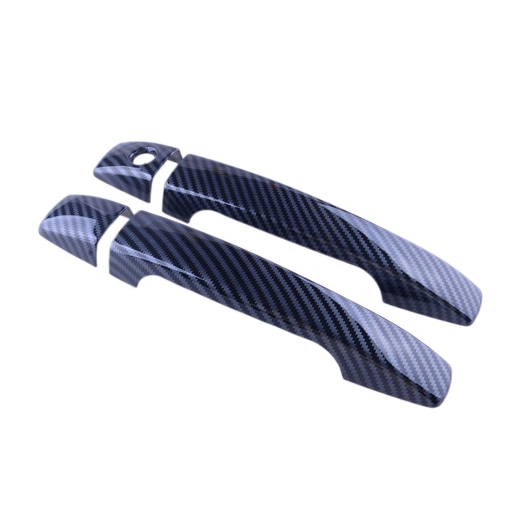 Черный автомобильный экстерьер передняя задняя дверная ручка крышка отделка набор колпачков подходит для Subaru Forester 2009 2010 2011 2012 2013 карбоновое волокно