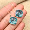 Прекрасный синий топаз, драгоценный камень, ювелирные изделия ручной работы из стерлингового серебра 925 пробы, красивая серьга для нее