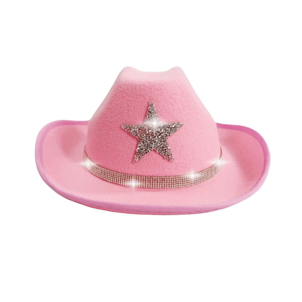 Rhinestone Summer Sun Hat Sparkling Kids Bucket Hat Cool Western Cowboy Hat  Dress-Up