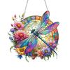 Dragonfly Pendant Special Shapes Faux Diamond Painting Kit Flower Dragonfly Patterned Hanging Ornament DIY Rhinestone Art Set for Home Decor