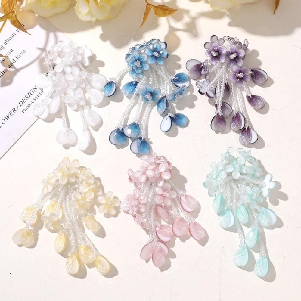 Teardrop Shape Flower Pendant Gradient Color Earring Component Earring Making