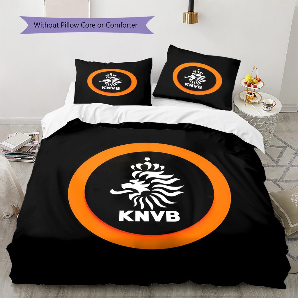 KNVB Pattern Bedding Quilt Set Home Decoration Gift (1 * duvet cover + 2 * pillowcase without core)