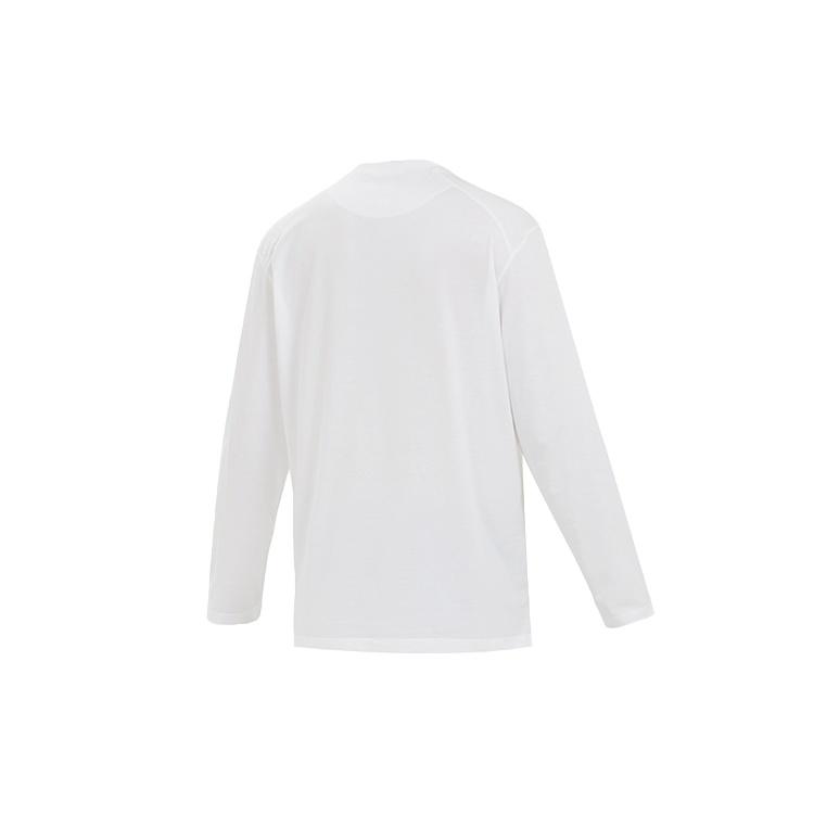 adidas Men's Y-3 Round Neck Pullover Logo Long Sleeves White T-Shirt FN3362