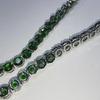 7 мм изумруд циркон кубинское ожерелье теннисная цепочка хип-хоп ювелирные изделия