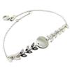 [P6860] - Rhodium-plated Silver 'Epi De Wheat' Silver Bracelet (engravable)