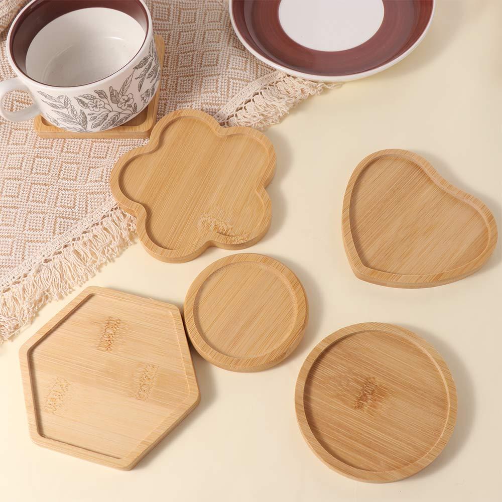 5pcs Heat-resistant Insulated Placemat Natural Anti Scalding Pad Crafts Bamboo Coasters Bowl
