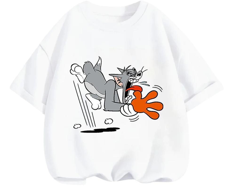 Graphic Cartoon Tom And Jerry Print T Shirt Summer Casual Fashion Youth Boys Girls Daily Outfit