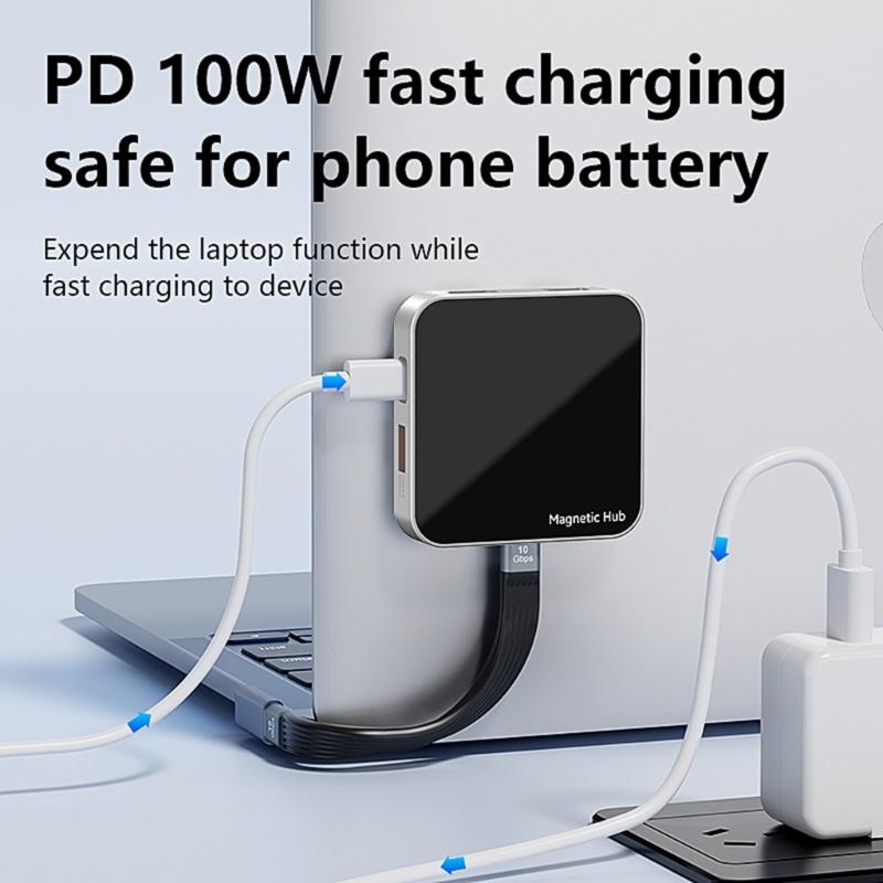 Алюминиевая Магнитная Док-станция MC710 MC810 Кард-ридер USB C Адаптер 10 Гбит/с и с Опциональным 3,5 мм PD100 Вт 4K60 Гц