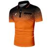 Новая мужская повседневная рубашка поло с отложным воротником и принтом, мужская повседневная рубашка с короткими рукавами в деловом стиле