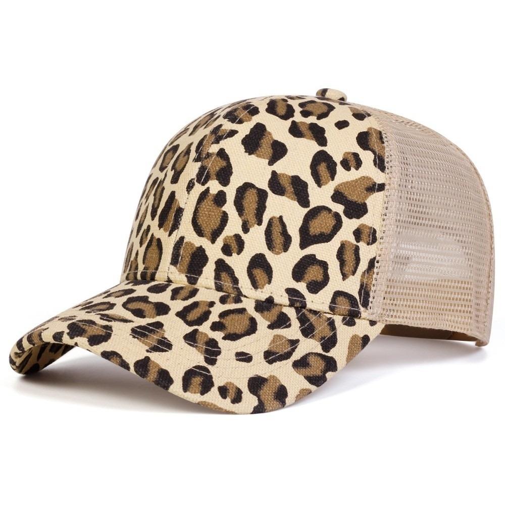 Adjustable Leopard Print Baseball Cap Soft Mesh Peaked Hat Casual Visor Hat  Unisex