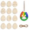 30/36/60pcs 1 Set Wooden Wooden Easter Pendant DIY Painting Craft Easter Hanging Ornament Happy Easter Rabbit Easter Egg Pendant