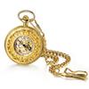 Pocket Watch Automatic Skeleton Antique Roman Analog Display Pocket Watch Waterproof Pendant Watch with Chain Gold Birthday Anniversary Christmas Day