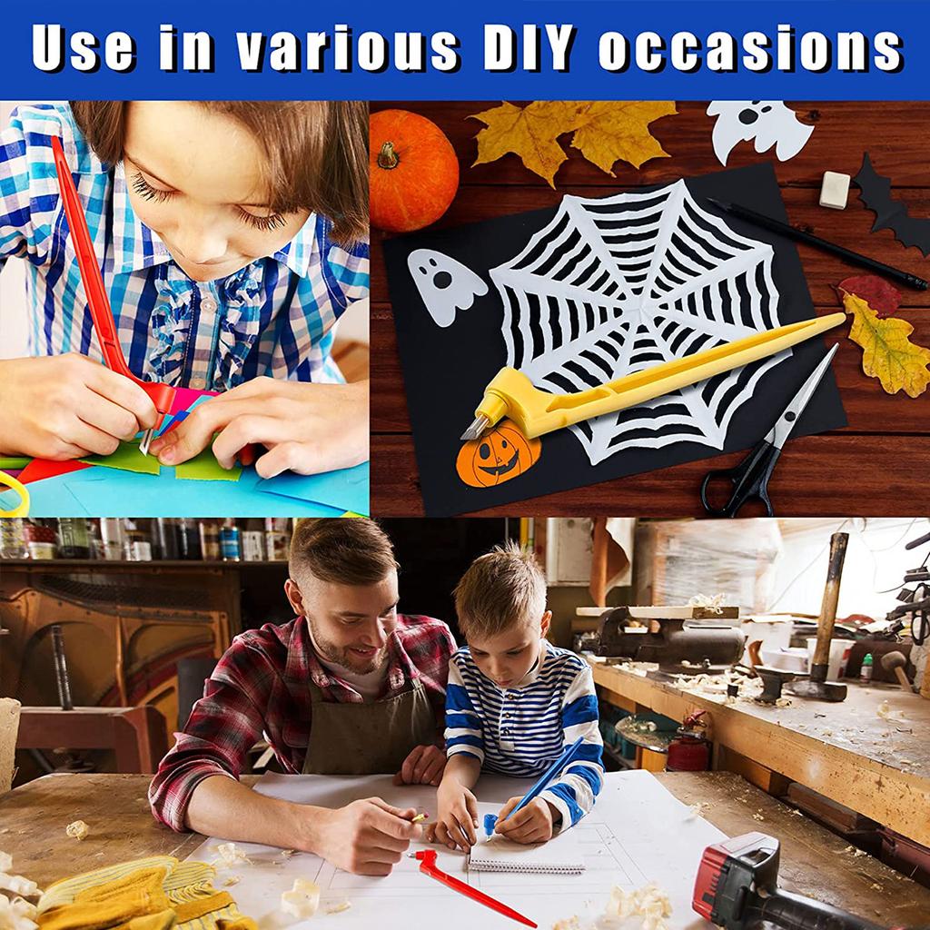 Инструменты для резки поделок, вращающиеся на 360 градусов, инструменты для резки гироскопом, инструменты для художественной резки с режущим пером, лезвия 15/30/45 градусов, режущий коврик