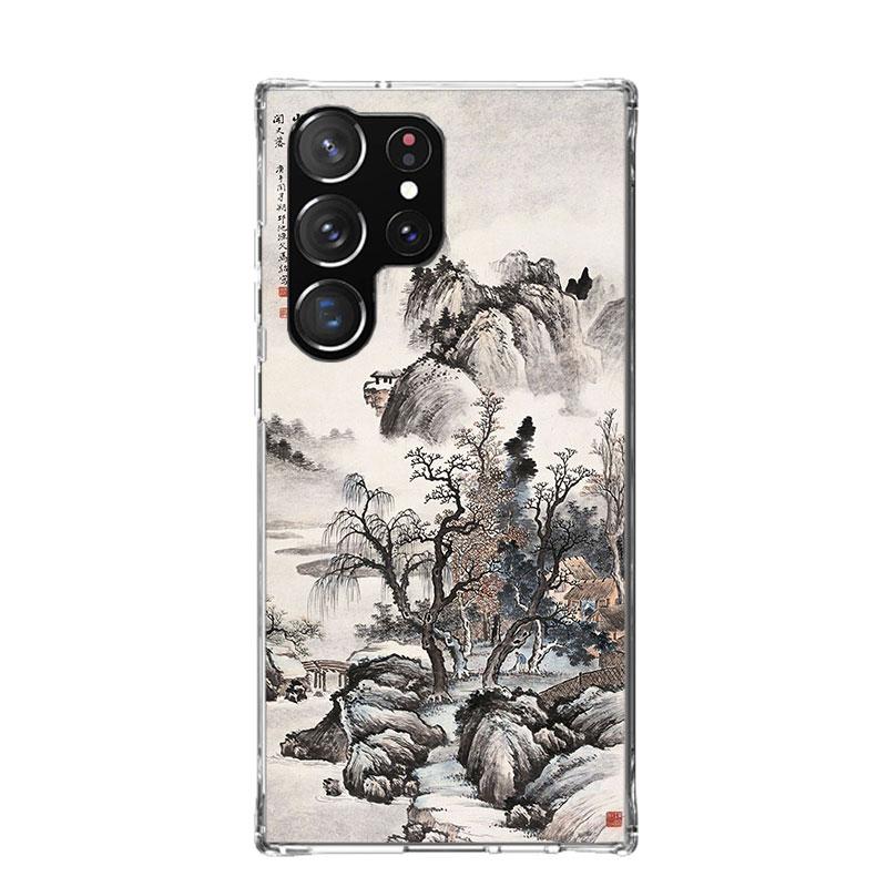 Чехол для телефона в китайском стиле, арт-рисунок тушью, для Samsung Galaxy S26 S25 Edge S24 S23 FE S22 Ultra S21 Plus S20 + Fundas Cover Coque