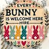 2D Flat 20cm Easter Bunny Welcome Sign Wooden Wall Hanging Decor - Car Balloon Universal Holiday Wooden Pendant, Home Decoration, Welcome Sign Party