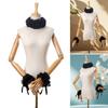 Elizabethan Ruffle False Collar Victorian Black Neck Ruff Choker and Wrist Cuffs Set for Halloween Costume Accessories