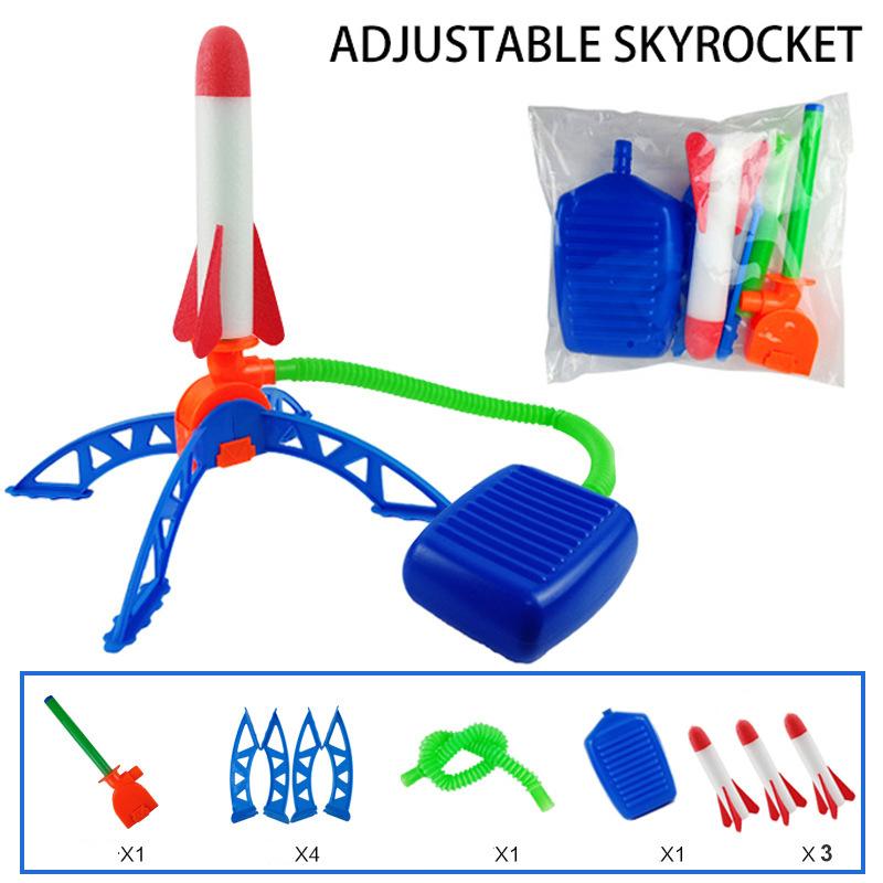 999 Kid Air Rocket Foot Pump Launcher Toys Спортивная игра Jump Stomp Открытый детский игровой набор Игрушечные прессованные ракетные установки Игры с педалью
