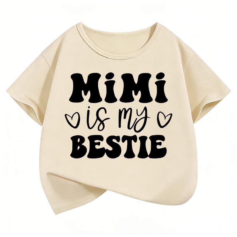 Casual Shirt Mimi Is My Bestie Letter Printed T Shirts Kids Childrens Tshirt Boys Girls Summer Spring Top Tee Shirt