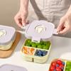 2/3 Grids Reusable Square Plastic Bento Lunch Box Portable Divided Fruit Salad Food Container Kids Students Microwave Heatable