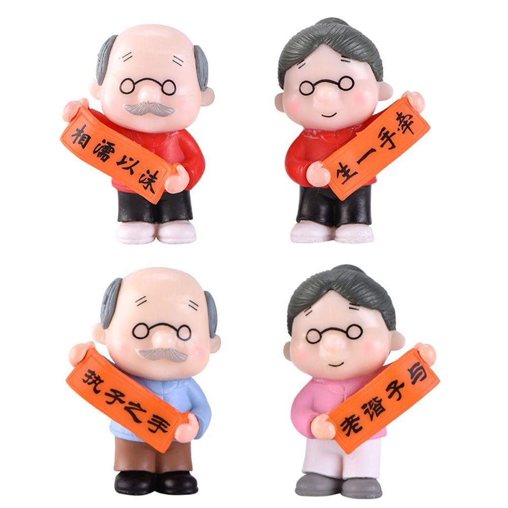 Cartoon Gift Sweety Lovers Couple Home Grandma Dollhouse Christmas Decoration Fairy Garden Figurines Miniatures Ornaments