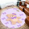 1PC Teddy Bear Bow Purple Round Chair mat Area Rug - Non-Slip, Floor Mat for Office, Bedroom, home decor Christmas Gift c0528025