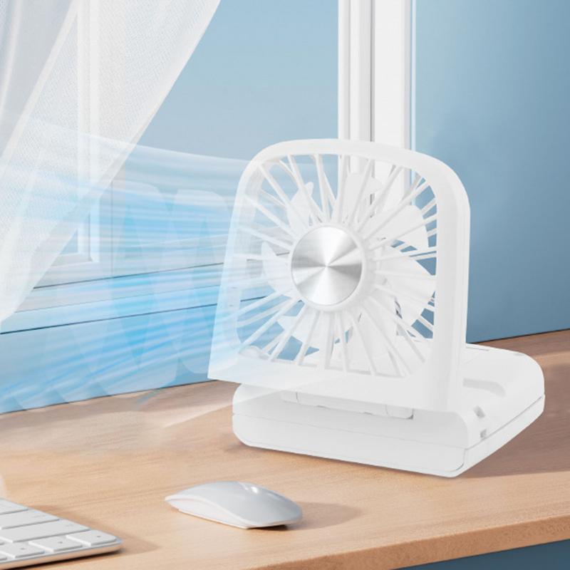 Персональный шейный вентилятор Маленький настольный ручной вентилятор Складной Тихий Охладитель Перезаряжаемый Циркулятор воздуха Зеркало и Шнурок для Женщин