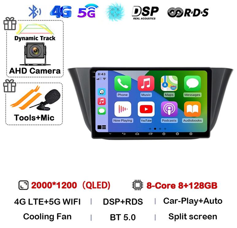 Android 14 Carplay Auto Car Radio For Iveco Daily 2013-2021 Navigation GPS Autoradio Video Multimedia Player WIFI+4G LTE Stereo