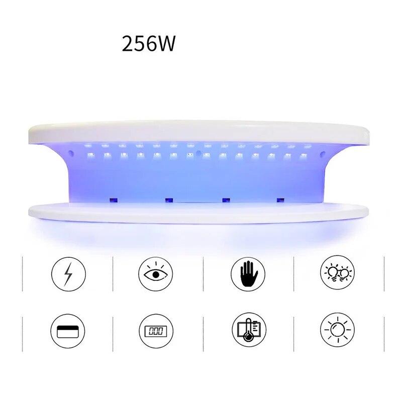 256W Big UV Lamp Nail Dryer Lamp 96 UV LEDs Professional Manicure Pedicure Tool 5 Timer Settings Fast Curing Nail Gels