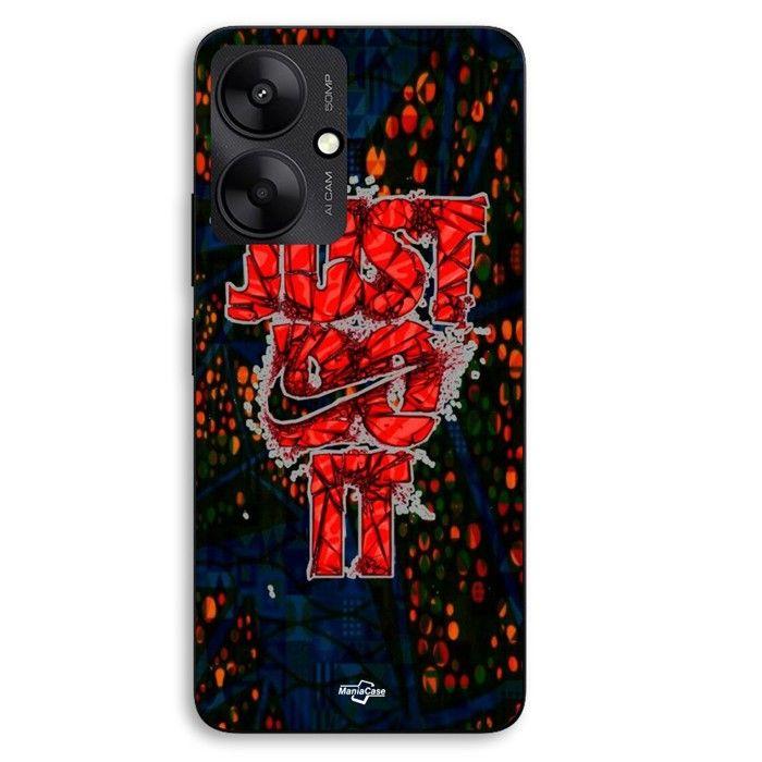 Coque de téléphone - MANIACASE - Xiaomi Redmi 13C 5G - Silicone TPU - Motif Nike "Just Do It" rouge - Noir