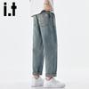 Izzue It Men's Retro Loose Fit Straight Leg Jeans