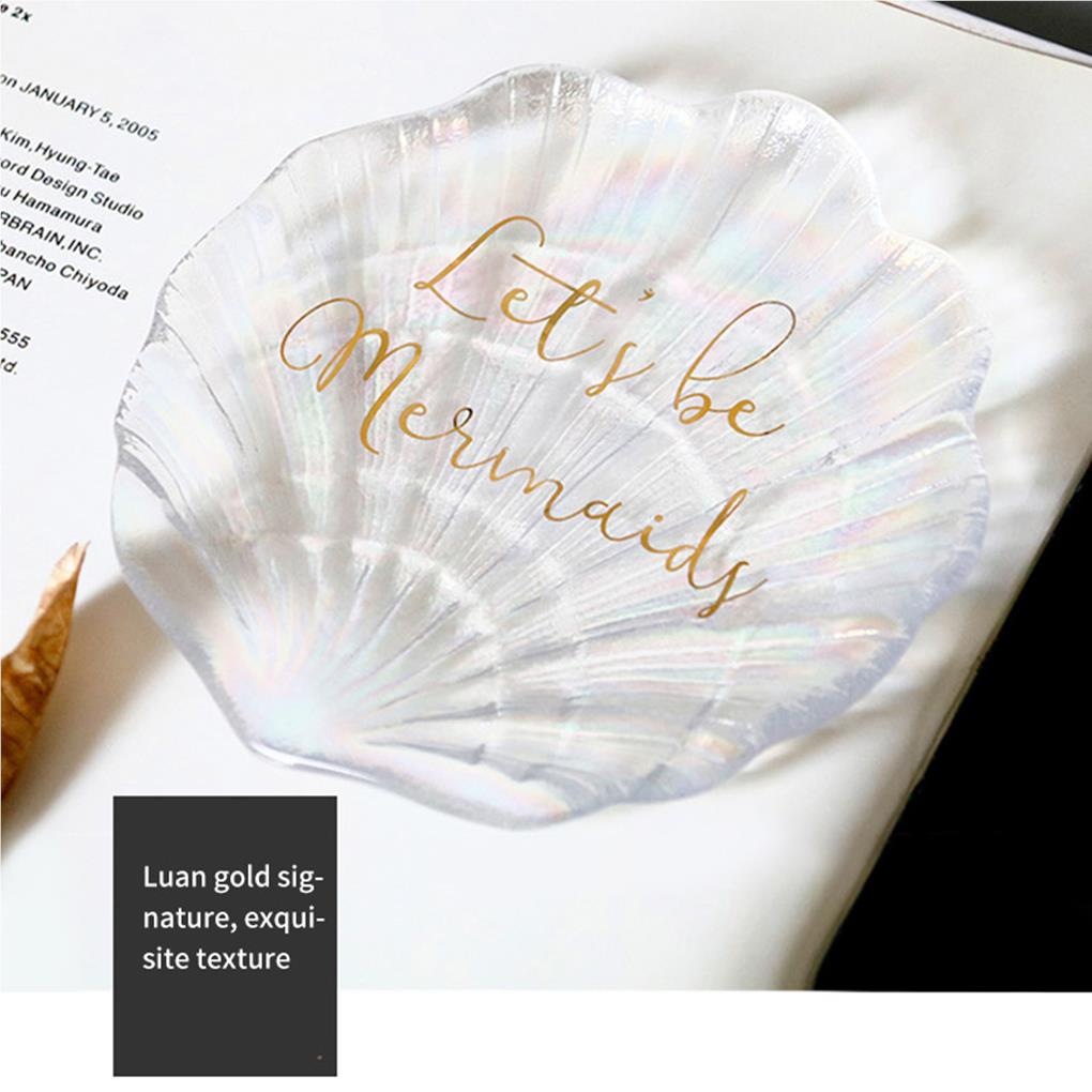 Раковина Форма Тарелка Кольцо Ювелирные Изделия Поднос Стеклянная Текстура Реквизит Для Фотографии Бытовая Мебель Ресторан Тумбочки Украшения