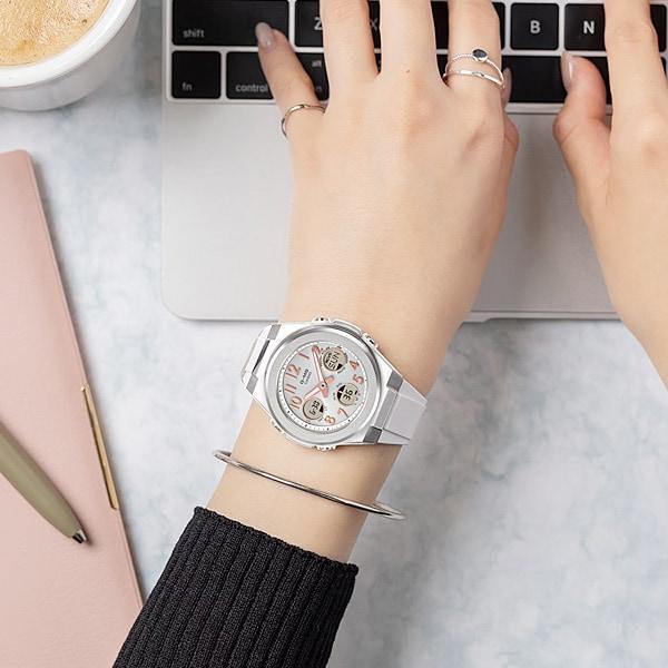 Casio Женские часы Baby-G MSG-W610-7AJF [BABY-G G-MS] Круглые, белая смола *Нержавеющая сталь