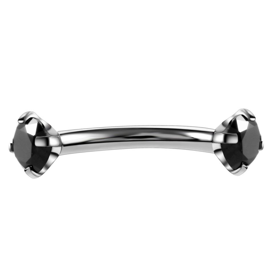 1PC Steel Crystal Gem Eyebrow Ring Tragus Helix Rook Earring Piercings Curved Banana Piercing Lip Helix Rings Jewelry 16G
